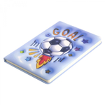 Записная книжка 14,0 см * 21,0 см , 7БЦ, Alingar, PU, поролон, конгрев, эффект 3D, 80л., линия, "Футбол", сиреневый