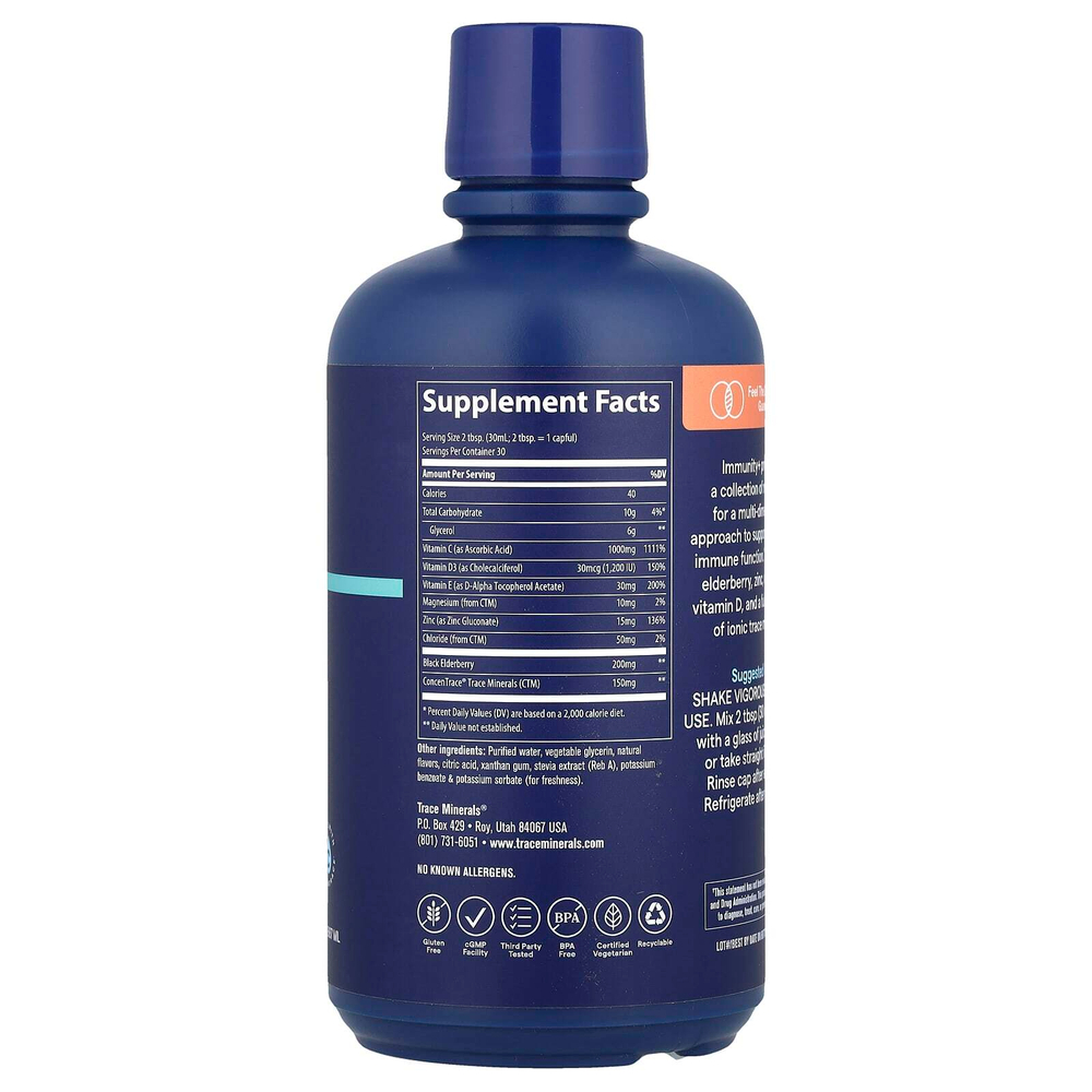 Trace, Быстро впитывающаяся жидкость Immunity +, ягодное ассорти, 887 мл (30 жидк. унц.)