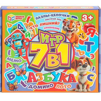 Игра наст Азбука. Обучающая игра 7 в 1 4660254455535