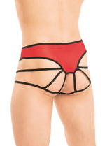 Мужские трусы с бретелями по бокам (Размер: M-L) (Цвет: красный с черным)