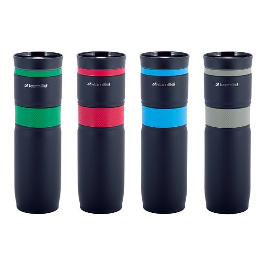 Термокружка 900 мл. из нержавеющей стали Kamille KM-2068 с TPR-вставкой