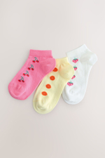 Носки хлопковые для девочки Next AT4-450, 3 шт., Розовый, Белый, Светло-желтый