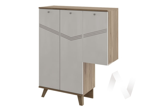 Тумба левая 3 двери М08 Гостиная Лимба (дуб крафт золотой/белый глянец)