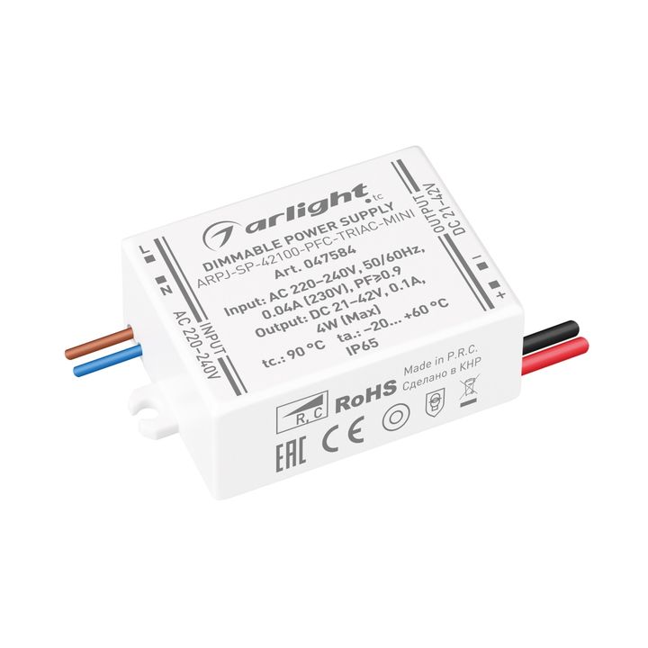 Блок питания ARPJ-SP-42100-PFC-TRIAC-MINI (4W, 21-42V, 100mA) Arlight 047584