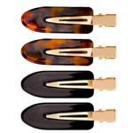 Заколки для волос НАБОР 4 шт., 6 см, глянцевый, черный, черепаховый, MONTE VITA, 457088