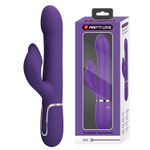 Фиолетовый вибратор-кролик Falin с вращением бусин - 22,7 см.