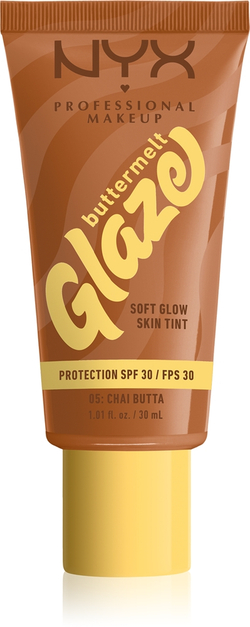 NYX Professional Makeup Buttermelt Glaze - Тонирующий крем для лица с SPF 30 оттенок Chai Butta, 30 ml