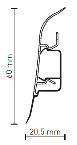 Плинтус ПВХ Aberhof ABF-60 3921 Дуб Мадейра 60x20,5х2500 мм