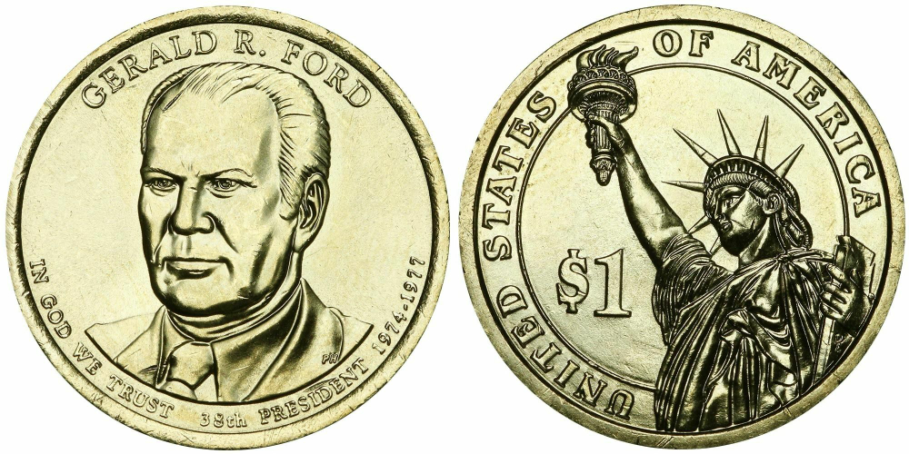 США 1 доллар 2016 Президент 38 - Джеральд Форд (1974–1977)