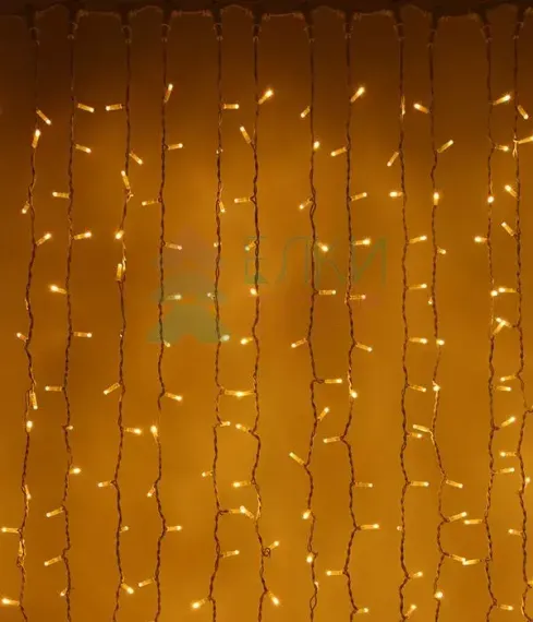 Светодиодный занавес Sealed 2*3 м., 220V., 600 теплых белых LED ламп, белый каучук, Beauty Led (LL602-8-2WW)