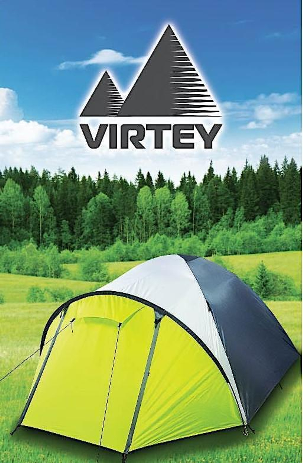 Палатка Virtey Nort-2 (70+210)х140х120см 2чел 3000мм вес 3.0кг
