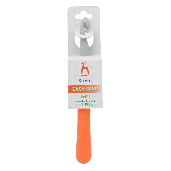 Крючок для вязания Pony Easy Grip ⌀9.0 мм, 15 см с мягкой ручкой, пластик, 56813