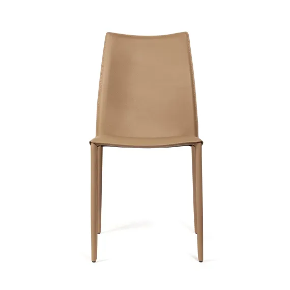 Стул Rolf из фактурной кожи цвета мокко