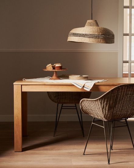 Плафон Rupia из натурального волокна с натуральной и черной отделкой, 55 см