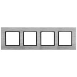 14-5204-41 ЭРА Рамка на 4 поста, металл, Эра Elegance, сталь+антр
