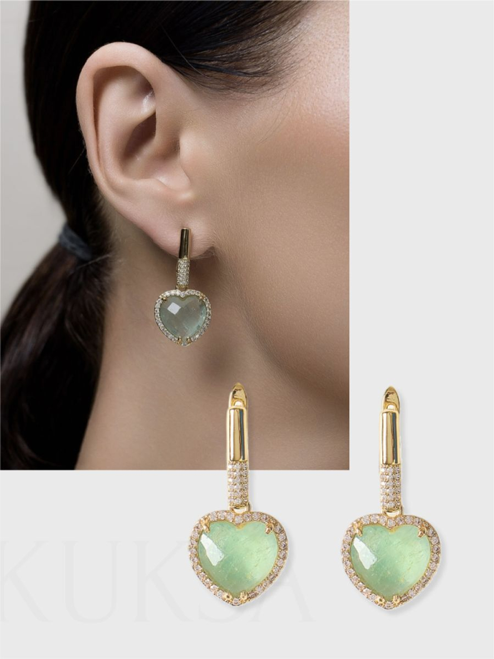 Серьги "Royal Love" Gold с авантюрином