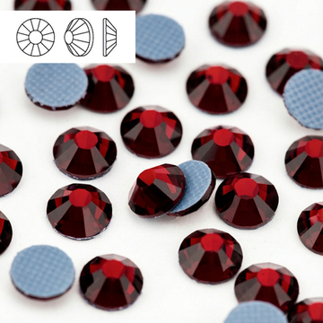 Стразы горячей фиксации из стекла, цвет Garnet, форма Flatback
