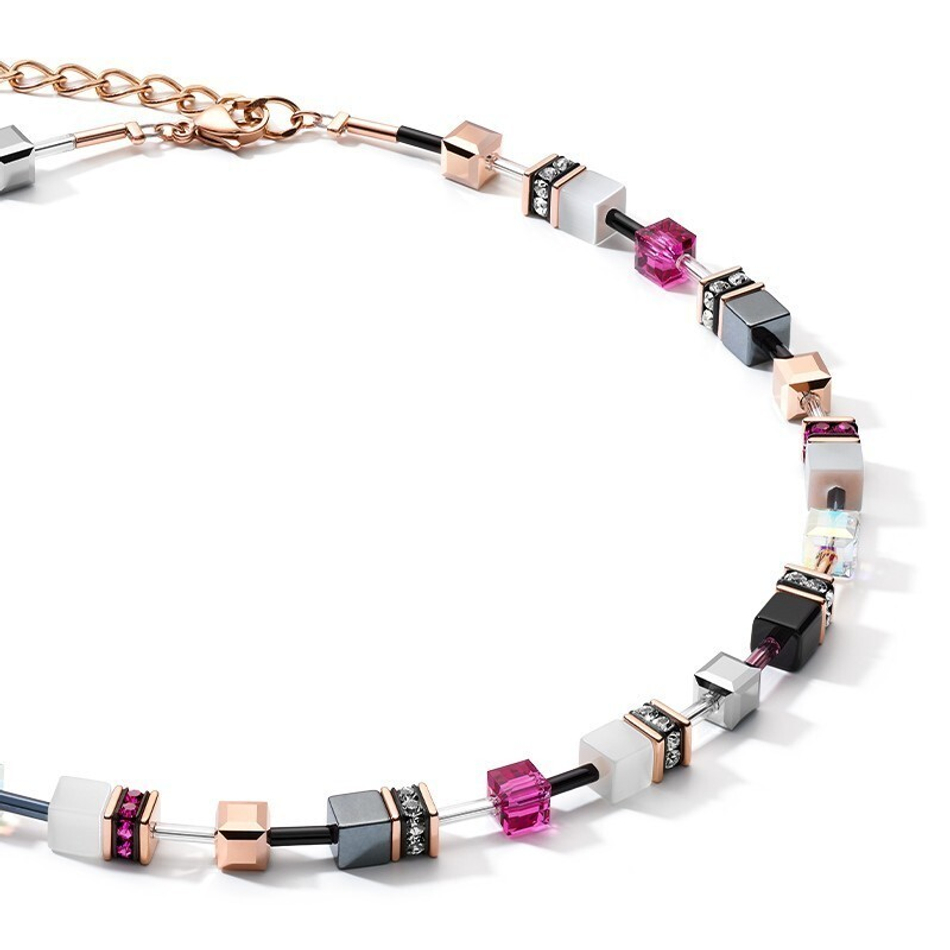 Колье Coeur de Lion White&Pink Rose Gold 4013/10-0400 цвет мульти