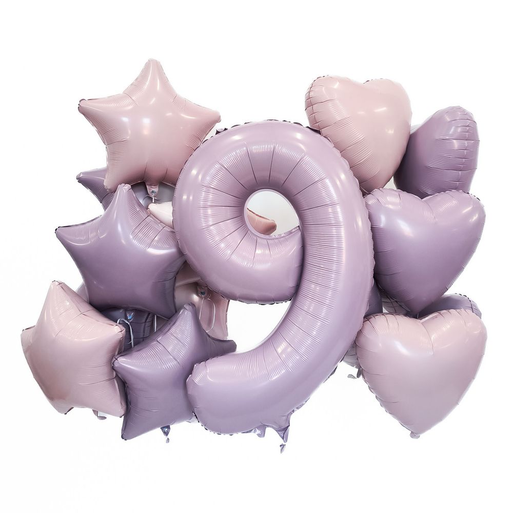 Шар (19''/48 см) Сердце, Пыльная роза, 1 шт.