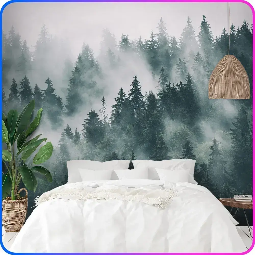 Фотообои 3d на стену флизелиновые Туманный лес 300х270 см Luxury Walls AM13103