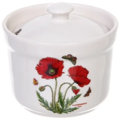 Сахарница керамическая 220мл «Цветочная грация» с ложкой, маки
