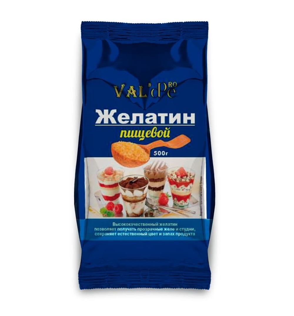 Желатин пищевой гранулированный VALDE (Пачка 500 гр.)