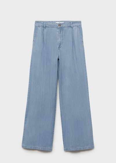 Брюки wideleg из лиоцелла с защипами