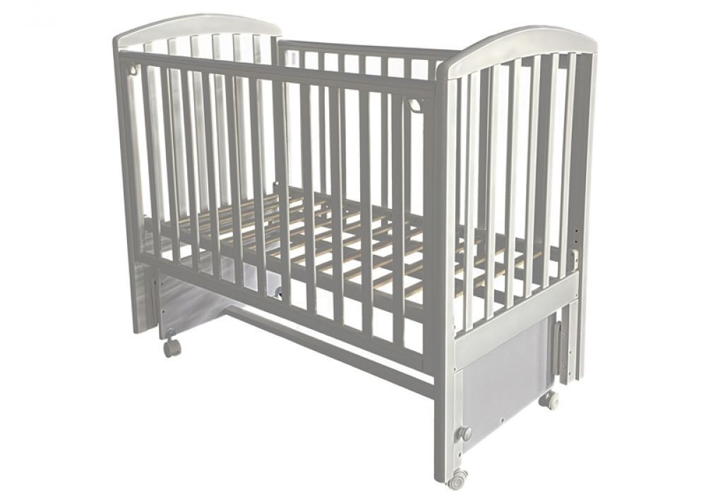 Кровать детская "Amira" 11 а/с, универсальный маятник, колеса (белый)