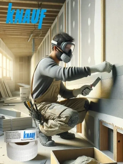 Армирующая бумажная лента для швов гипсокартона Кнауф Курт 25м