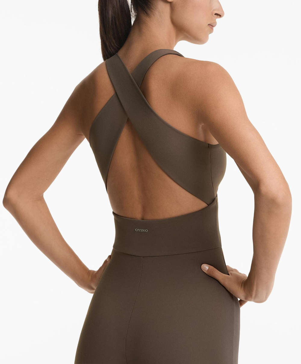 Oysho Длинный комбинезон Comfortlux, угольный