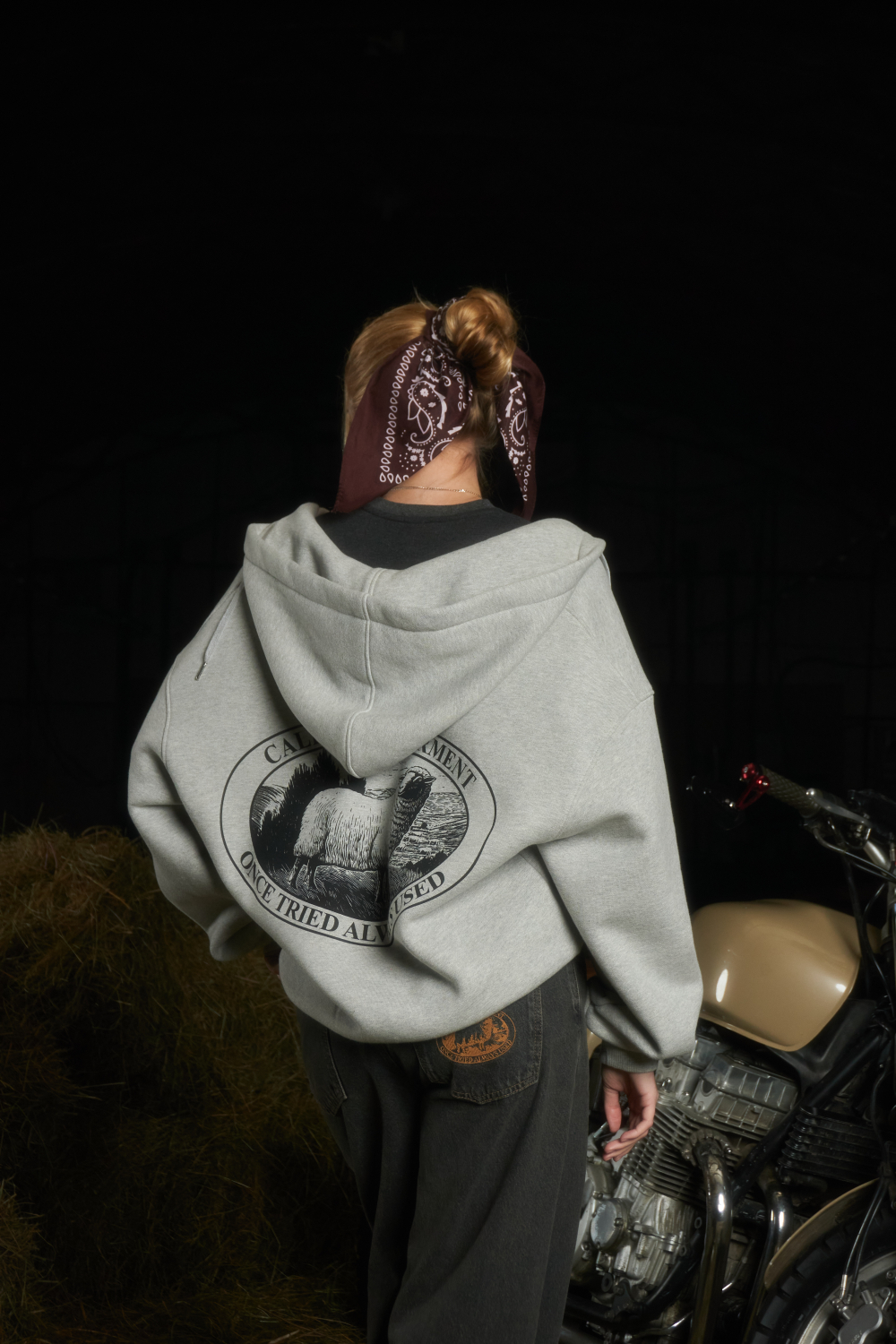 Худи Called a Garment Stamp Heavy Cotton Zip Hoodie "Grey Melange"