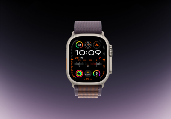 Часы Apple Watch Ultra 2 GPS + Cellular 49 мм, титановый корпус, ремешок Alpine Фиолетового цвета,размер M