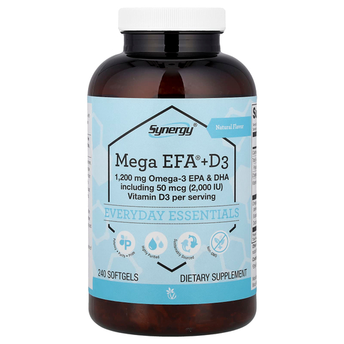Vitacost, Synergy®, Mega EFA® + D3, 240 Softgels