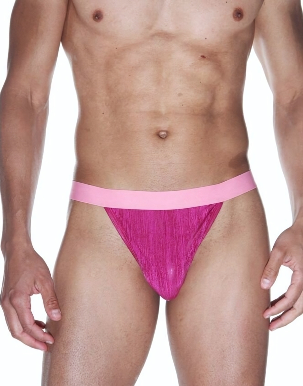 Ярко-розовые трусы-тонги на широком поясе (Размер: L-XL) (Цвет: ярко-розовый)