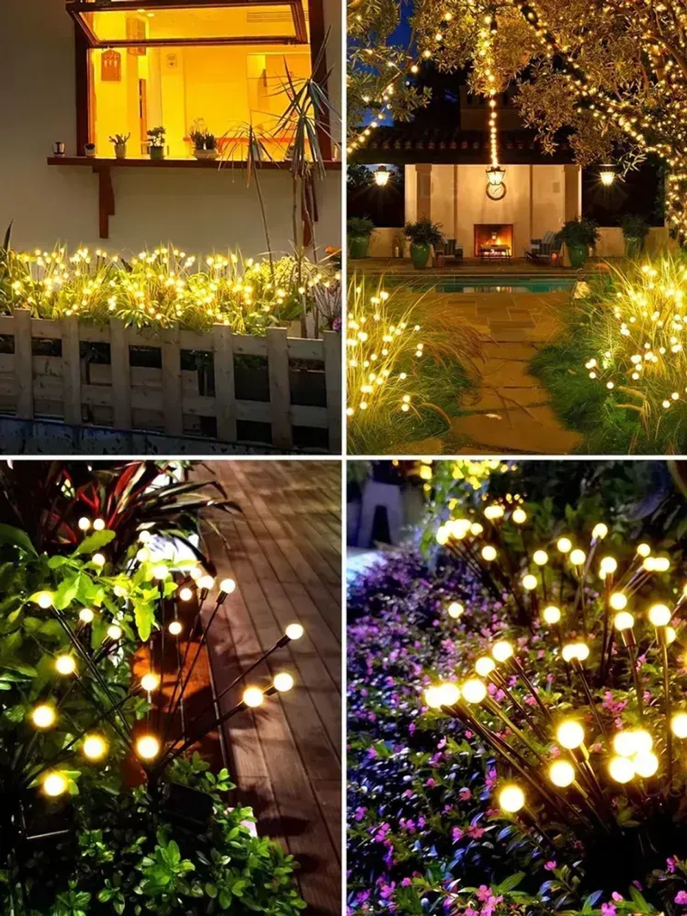 Светильник на солнечной батарее уличный 2х10 ламп Светлячок. Садовые фонарики