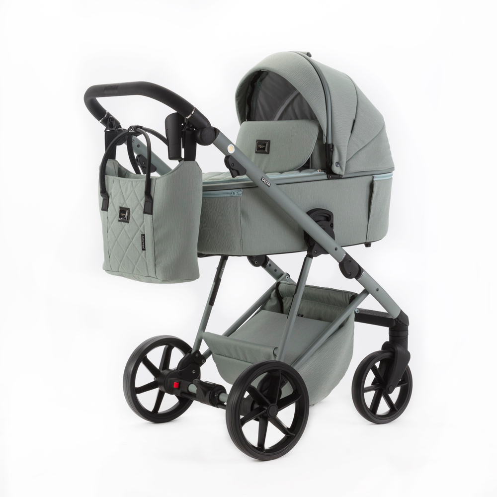 Детская универсальная коляска Adamex Delta Natura - DN-8 Mint (мята, ткань)
