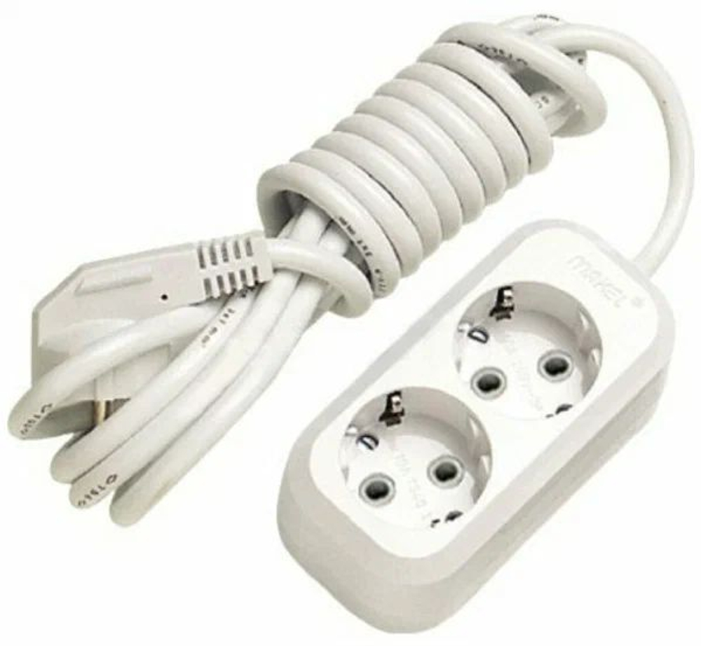 Удлинитель 2х5м с заземлением 16А IP20 Makel MGP 114