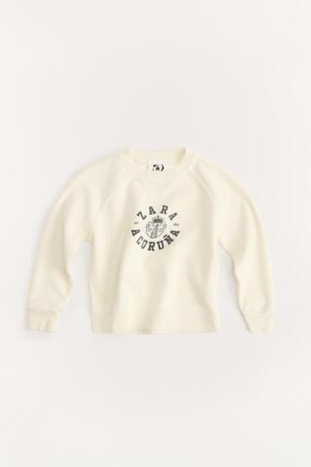 ZARA ТОЛСТОВКА В СТИЛЕ ПРЕППИ 50TH ANNIVERSARY, ЭКРЮ