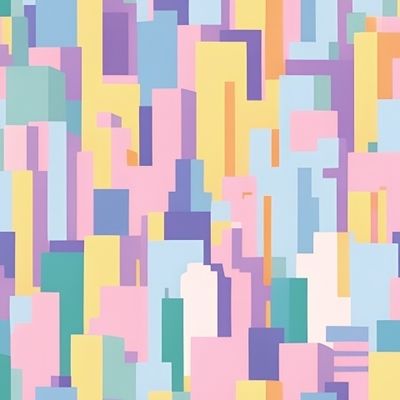 Пастельный Город Геометрический Узор