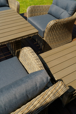 Набор из искусственного ротанга ВЕНЕЦИЯ: лаунж стол 180 + 2-х и 3-х местный диван + 2 кресла + кофейный столик (цвет: коричневый)