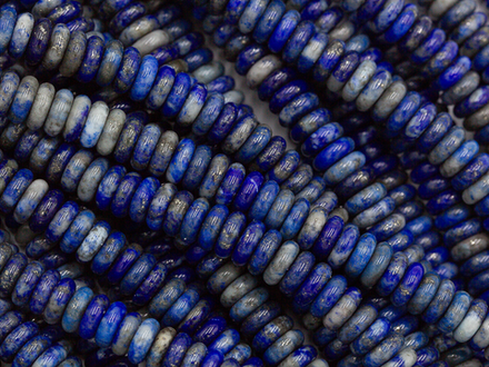 Нить бусин из лазурита 6,5мм, рондель