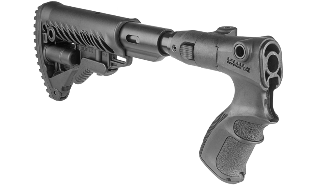 Телескопический складной приклад с амортизатором AGRF 870 FK SB, чёрный, FAB Defense