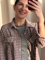 Жемчужный чокер с крестом графит