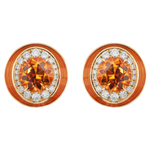 Серьги со Спессартином и Бриллиантами, Е0143-30/2