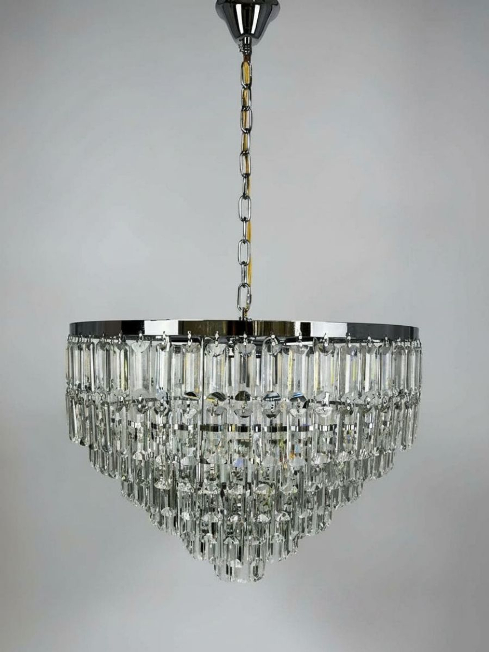 Люстра подвесная Lanbos Crystal, 11 ламп Е14, 440 Вт, до 25 кв м, хром