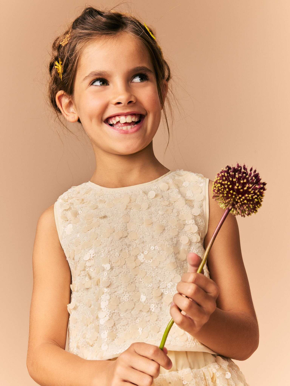 Топ и юбка в комплекте для девочки Next E87-250, Светло-бежевый