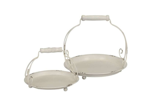 Набор из 2-х подносов "Антик" 20x3см / 24x3,5см + 12/20см ручки