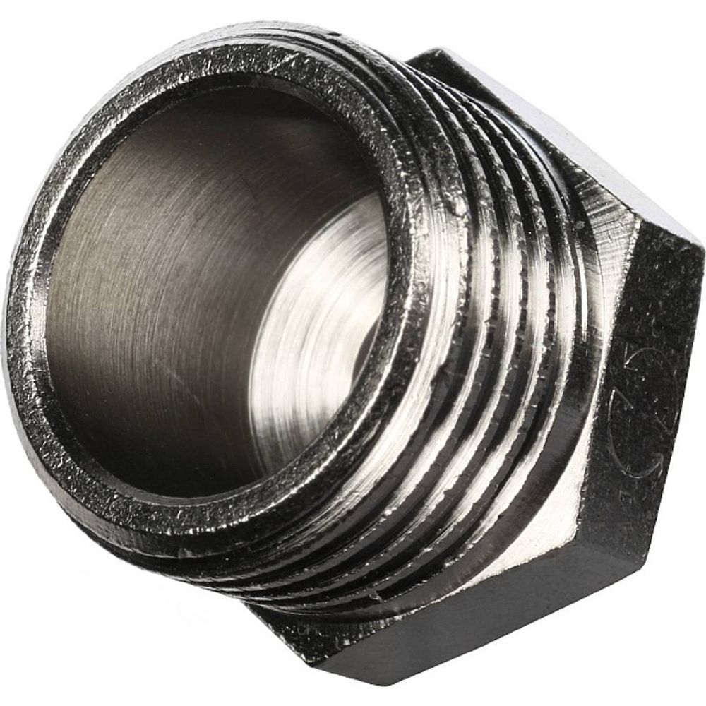 Ниппель редукционный STOUT SFT 0004 - 1/2" x 1/4" (для стальных труб, латунь никелированная)