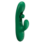 Зеленый вибратор-кролик 26см с подвижным язычком Amovibe Zenora Rabbit Vibrator Green