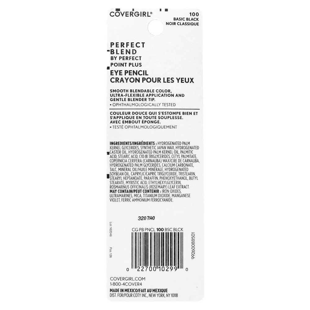 Covergirl, Perfect Blend, карандаш для глаз, 100 базовый черный, 0,85 г (0,03 унции)